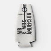 Modern crème zwart minimaal vet eenvoudig huwelijk flesjeskoeler (Achterkant)