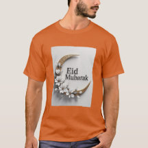 Modern Crescent Eid Al Fitr Mubarak T-shirt voor h