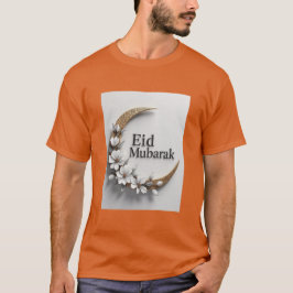 Modern Crescent Eid Al Fitr Mubarak T-shirt voor h