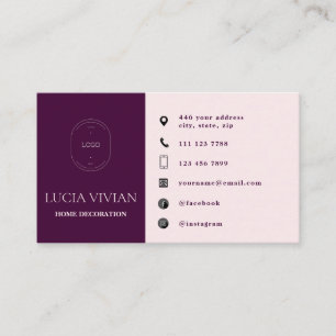 Modern Crimson Minimalist Logo Social Media Visitekaartje