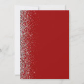 Modern Crimson Red Silver Glitter Edge Bruiloft Kaart (Achterkant)