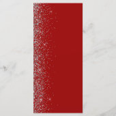 Modern Crimson Red Silver Glitter Edge Bruiloft Menu (Achterkant)