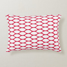 Modern Crimson White Pattern Accent Pillow Kussen