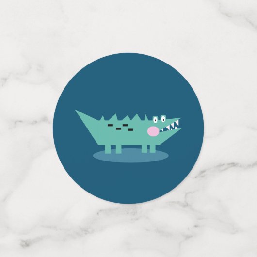 Modern Crocodile Safari Zoo Birthday Confetti (Kleine voorkant)