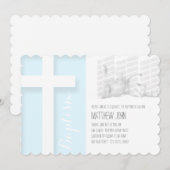 Modern Cross Boy Aangepaste Uitnodiging van de Fot (Voorkant / Achterkant)