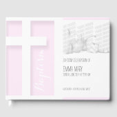 Modern Cross Girl Photo Baptisme Guest Book Gastenboek (Voorkant)