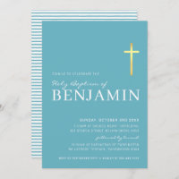 MODERN CROSS Gold holy baptisme miniem aquablauw