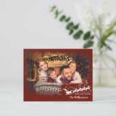 Modern Cross Hatch Lijst in kerstfoto Briefkaart (Staand voorkant)