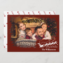 Modern Cross Hatch Lijst in kerstfoto Feestdagenkaart