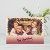 Modern Cross Hatch Merry Lijst Foto Feestdagenkaart (Staand voorkant)