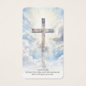 Modern Cross Photo Funeral Sympathy Prayer Cards Visitekaartje (Voorkant)