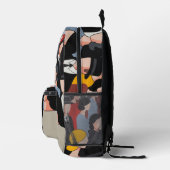 Modern Crowd Art Print Cut Sew Bag Bedrukte Rugzak (Rechts)