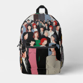 Modern Crowd Art Print Cut Sew Bag Bedrukte Rugzak (Voorkant)