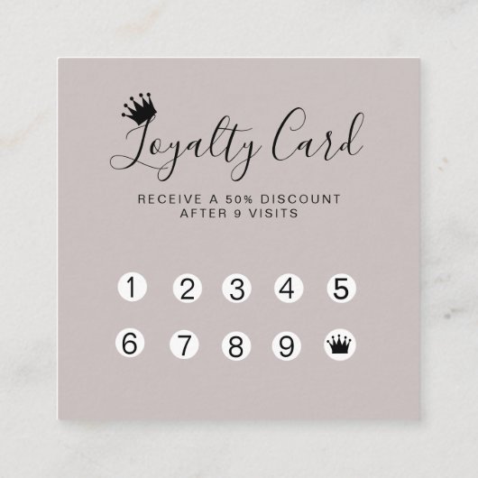 Modern, Crown 10-card loyaliteit Visitekaartje (Achterkant)