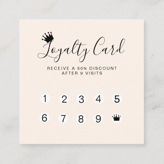 Modern, Crown 10-card loyaliteit Visitekaartje (Achterkant)