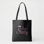 Modern Crown Sweet Sixty op Black Tote Bag (Voorkant)