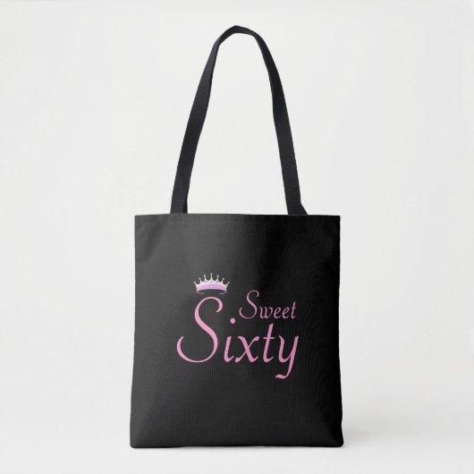 Modern Crown Sweet Sixty op Black Tote Bag (Voorkant)