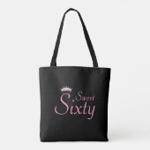 Modern Crown Sweet Sixty op Black Tote Bag (Achterkant)