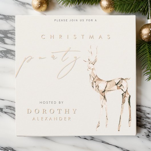 Modern Crystal Reindeer Neutraal Kerstfeest Kaart