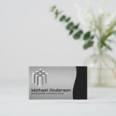 Modern Cubed Logo | zilverzwart Visitekaartje (Staand voorkant)