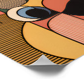 Modern Cubist Pickleball Paddle Ball Art Poster (Hoek)