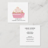 Modern Cupcake Baker Bakery Chef Catering Vierkante Visitekaartje (Voorkant / Achterkant)