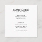 Modern Cupcake Baker Bakery Chef Catering Vierkante Visitekaartje (Achterkant)