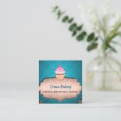 Modern Cupcake Baker Bakery Chef Catering Vierkante Visitekaartje (Staand voorkant)