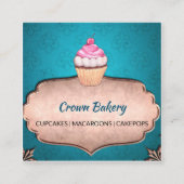 Modern Cupcake Baker Bakery Chef Catering Vierkante Visitekaartje (Voorkant)
