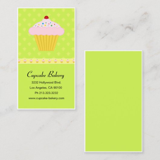 Modern cupcake bakkerij patroon visitekaartje (Voorkant / Achterkant)
