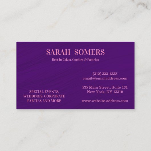 Modern Cupcake Logo Bakery Chef Catering Confetti  Visitekaartje (Achterkant)