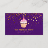 Modern Cupcake Logo Bakery Chef Catering Confetti  Visitekaartje (Voorkant)