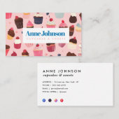 Modern Cupcake snoep Bakkerij Visitekaartje (Voorkant / Achterkant)