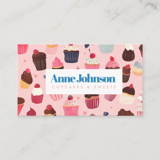 Modern Cupcake snoep Bakkerij Visitekaartje (Voorkant)