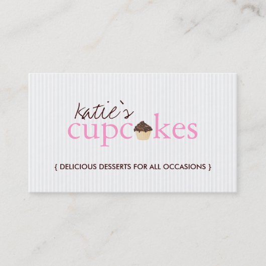 Modern Cupcake Visitekaartje (Voorkant)