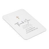 Modern cursief script Faux Gold Cross Memorial Magneet (Rechterzijde)