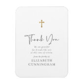 Modern cursief script Faux Gold Cross Memorial Magneet (Verticaal)