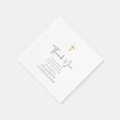 Modern cursief script Faux Gold Cross Memorial Servet (Hoek)