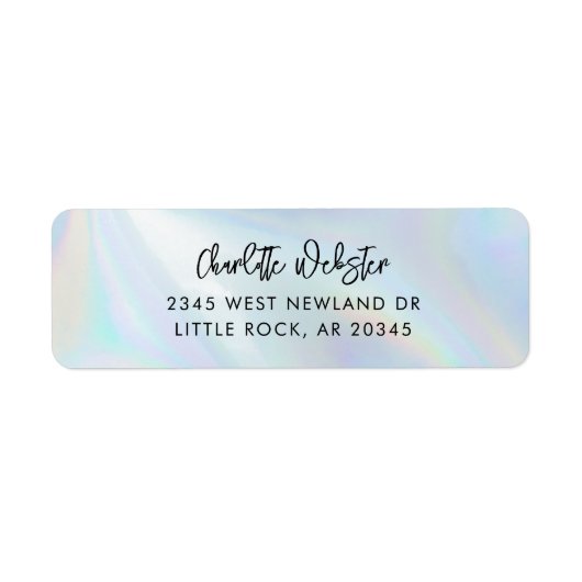 Modern Cursief Script iriserend retouradres Etiket (Voorkant)