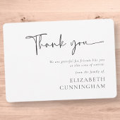 Modern cursief script Modern Elegant Chic Memorial Bedankkaart