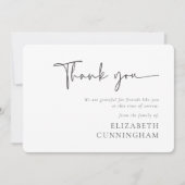 Modern cursief script Modern Elegant Chic Memorial Bedankkaart (Voorkant)