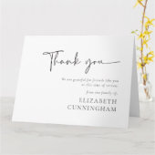 Modern cursief script Modern Elegant Chic Memorial Kaart (Gele Bloem)