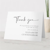 Modern cursief script Modern Elegant Chic Memorial Kaart (Voorkant)