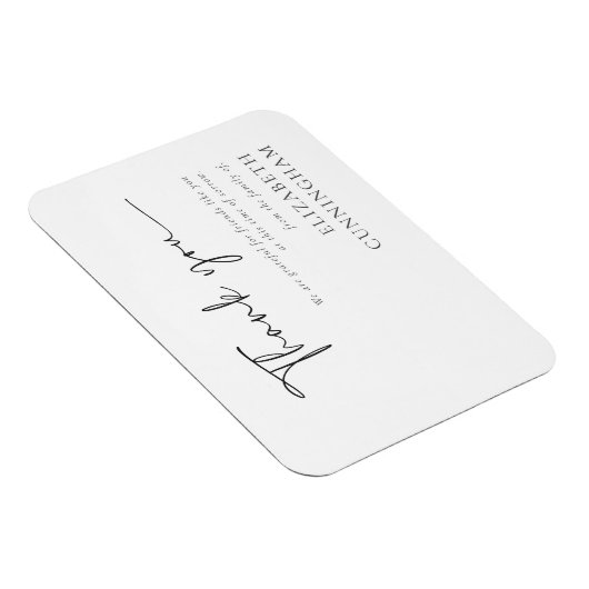Modern cursief script Modern Elegant Chic Memorial Magneet (Rechterzijde)