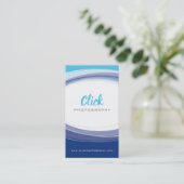 MODERN CURVE DESIGN minimale aqua navy blauw grijs Visitekaartje (Staand voorkant)