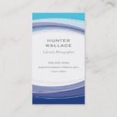 MODERN CURVE DESIGN minimale aqua navy blauw grijs Visitekaartje (Achterkant)