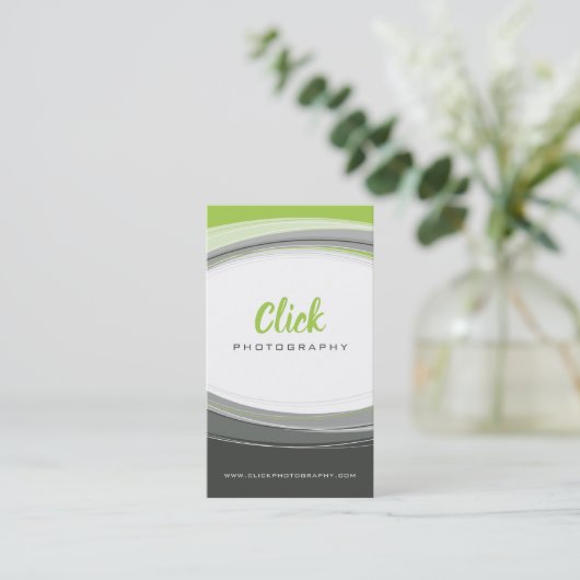 MODERN CURVE DESIGN Minimale kalk groen grijs Visitekaartje (Staand voorkant)