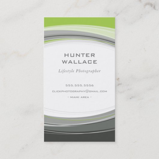 MODERN CURVE DESIGN Minimale kalk groen grijs Visitekaartje (Achterkant)