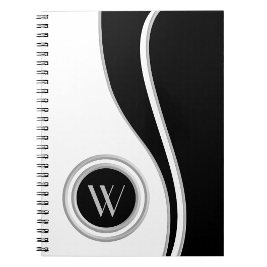 Modern Curves Classic Monogrammed Notitieboek (Voorkant)