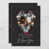 Modern Custom 18 Photo Heart Shaped for her Feestdagenkaart (Voorkant / Achterkant)